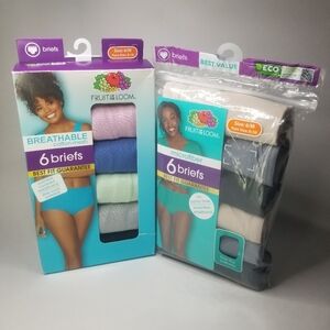 12ct Briefs Brand New Fruit Of The Loom Womens Panties Underwear 2-Pack Bundle